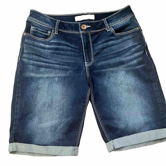 EST. 1946 Denim Size‎ 6 Jean Shorts Double White Stitching Rolled Hem 9” Inseam - Picture 1 of 11